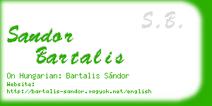 sandor bartalis business card